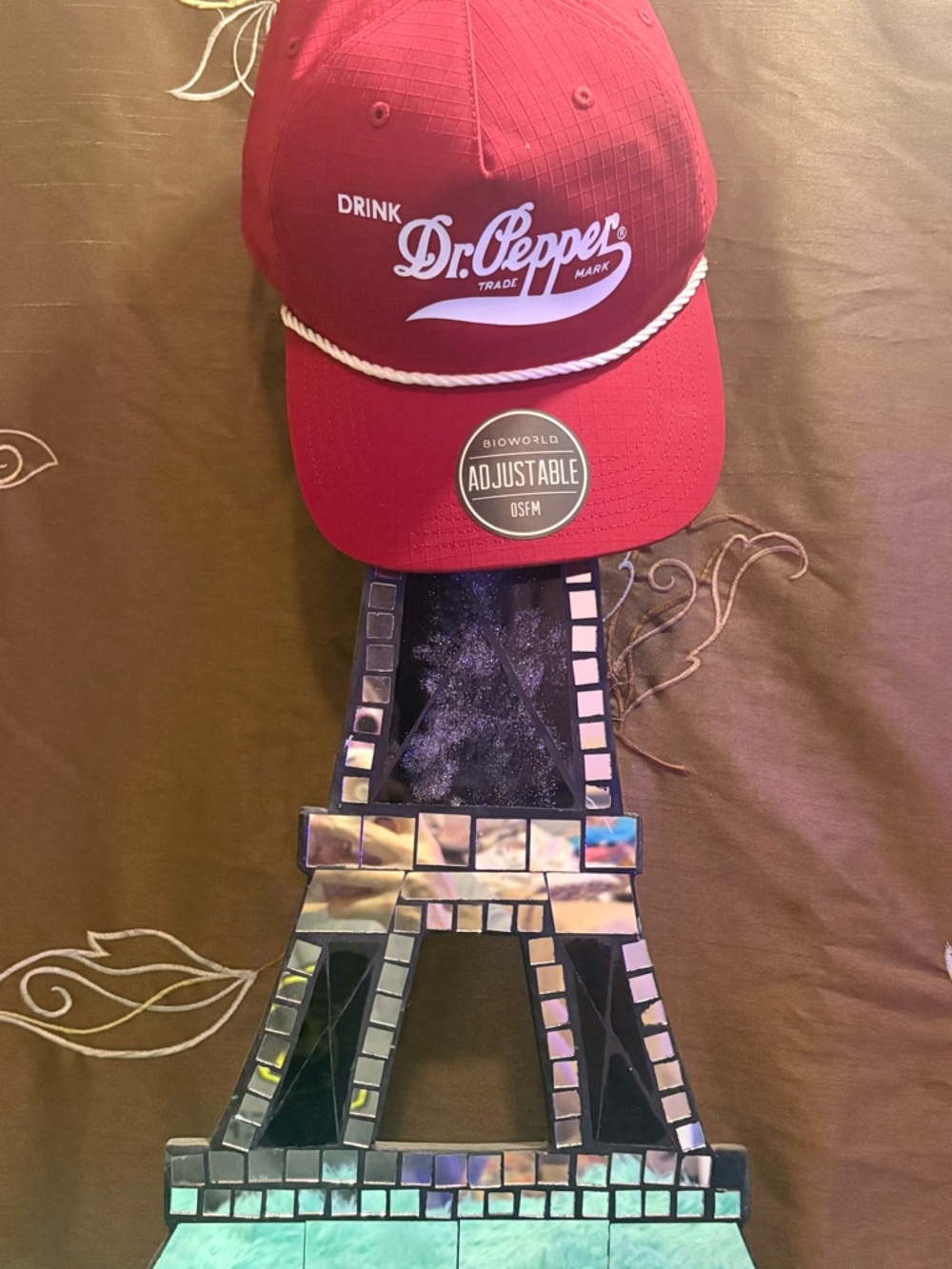 Bioworld Dr Pepper Red Adjustable Rope-Detail SnapBack Hat